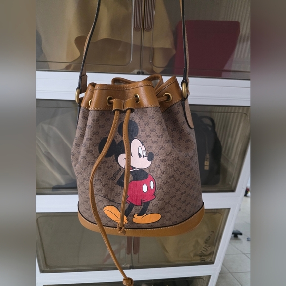 Gucci X Mickey Mouse | Brown and Tan Bucket Bag | LIMITED EDITION 🔥 - Picture 13 of 13